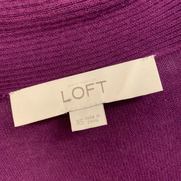 Ann Taylor LOFT plum purple cardigan sweater XS - Picture 3 of 5
